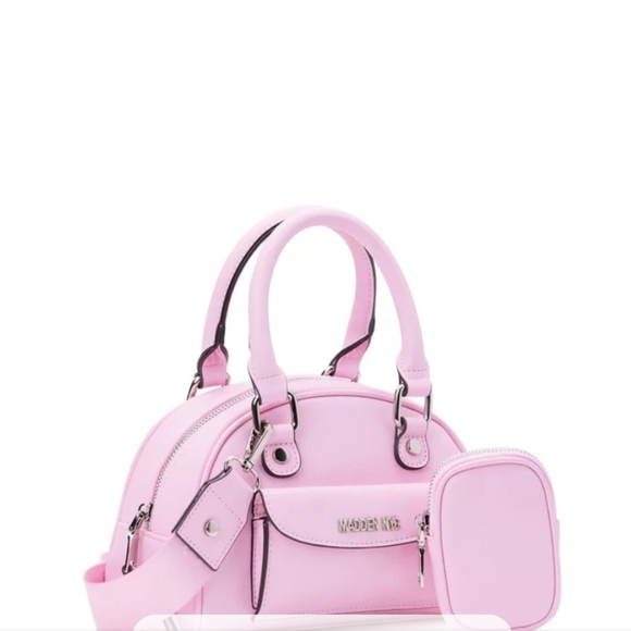 Pink Madden NYC Mini Bowler Handbag With Removable Pouch - Picture 7 of 11